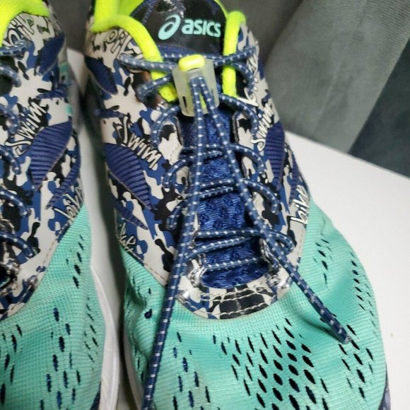 ASICS Gel-Noosa Tri 10 T530N Indigo Blue Aqua Mint Running Shoes Mens 7 - Picture 9 of 9